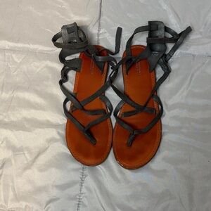 American Eagle Outfitters Black and Brown Strappy Sandals